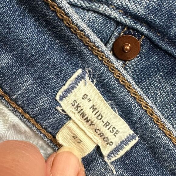 Madewell 9 inch Mid Rise Skinny Crop Jeans Button Fly Size 27 - Picture 5 of 8